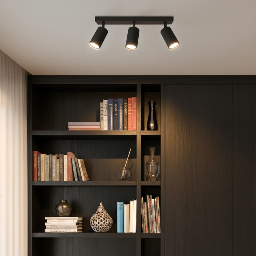 Brilagi - LED RGBW z možnostjo zatemnitve točkovno svetilo SELE MODERN 3xGU10/4,8W/230V 3000K črna + daljinski upravljalnik