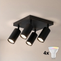 Brilagi - LED RGBW Zatemnljivo točkovno svetilo SELE SQUARE 4xGU10/6,5W/230V 2700-6500K črna