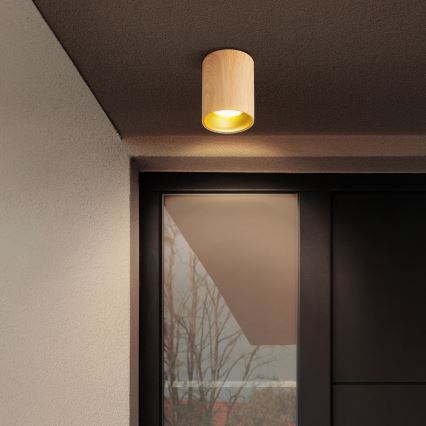 Brilagi - LED RGBW zatemnljivo točkovno svetilo TRINE 1xGU10/4,8W/230V 3000K hrastov dekor + daljinski upravljalnik