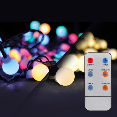 Brilagi - LED RGBW Zunanja božična veriga 100xLED/8 funkcij 15m IP44 + Daljinski upravljalnik