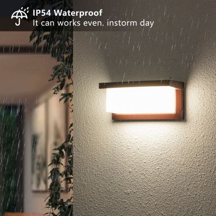 BRILAGI - LED RGBW zatemnljivo zunanje stensko svetilo BRICKY 1xE27/12W/230V 2700-6500K IP54 rjava