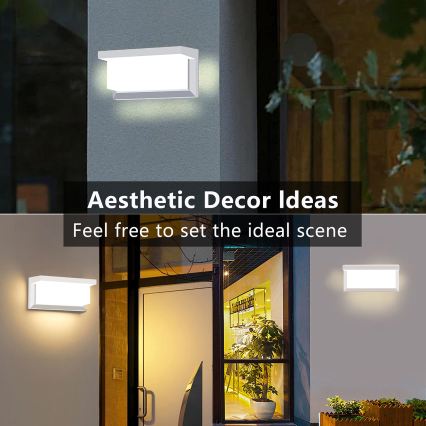 Brilagi - LED RGBW zatemnljivo zunanje stensko svetilo BRICKY 1xE27/15W/230V 2700-6500K IP54 bela