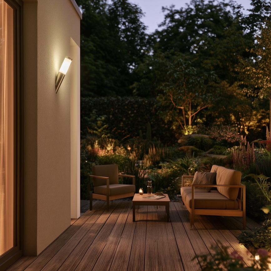 BRILAGI - LED RGBW z zatemnitveno funkcijo zunanja stenska svetilka ELIA 1xE27/6,5W/230V 2700-6500K IP44 Wi-Fi matni krom