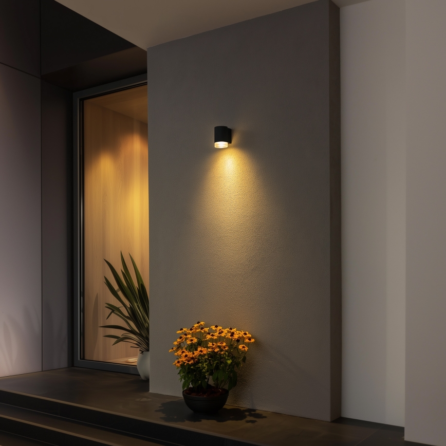 Brilagi - LED RGBW zatemnjevalna zunanja stenska svetilka MATERA 1xGU10/4,8W/230V 3000K IP54 črna + daljinski upravljalnik