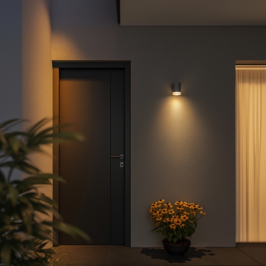 Brilagi - LED RGBW zatemnjiva zunanja stenska svetilka MATERA 1xGU10/4,8W/230V 3000K IP54 siva + daljinski upravljalnik