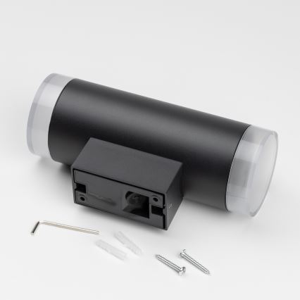Brilagi - Zunanje zatemnjivo LED RGBW stensko svetilo MATERA 2xGU10/4,8W/230V 3000K IP54 črna + daljinski upravljalnik