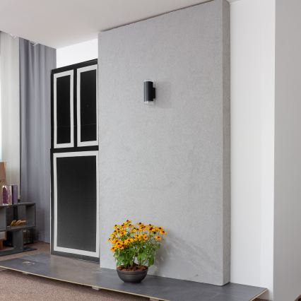 Brilagi - Zunanje zatemnjivo LED RGBW stensko svetilo MATERA 2xGU10/4,8W/230V 3000K IP54 črna + daljinski upravljalnik