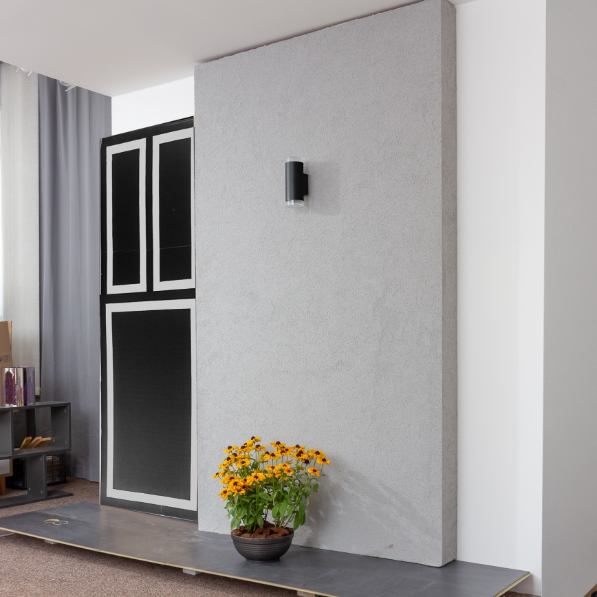 Brilagi - Zunanje zatemnjivo LED RGBW stensko svetilo MATERA 2xGU10/4,8W/230V 3000K IP54 črna + daljinski upravljalnik