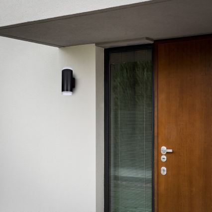 Brilagi - Zunanje zatemnjivo LED RGBW stensko svetilo MATERA 2xGU10/4,8W/230V 3000K IP54 črna + daljinski upravljalnik