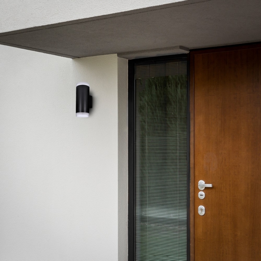 Brilagi - Zunanje zatemnjivo LED RGBW stensko svetilo MATERA 2xGU10/4,8W/230V 3000K IP54 črna + daljinski upravljalnik