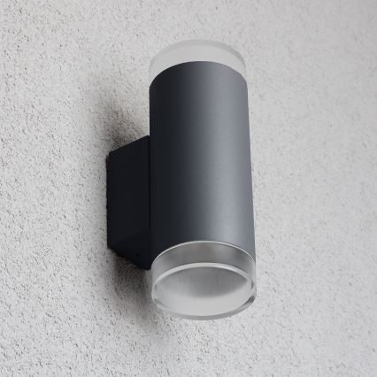 Brilagi - LED RGBW z nastavljivim zatemnjevanjem, zunanja stenska svetilka MATERA 2xGU10/6W/230V 3000K IP54 antracit + daljinski upravljalnik