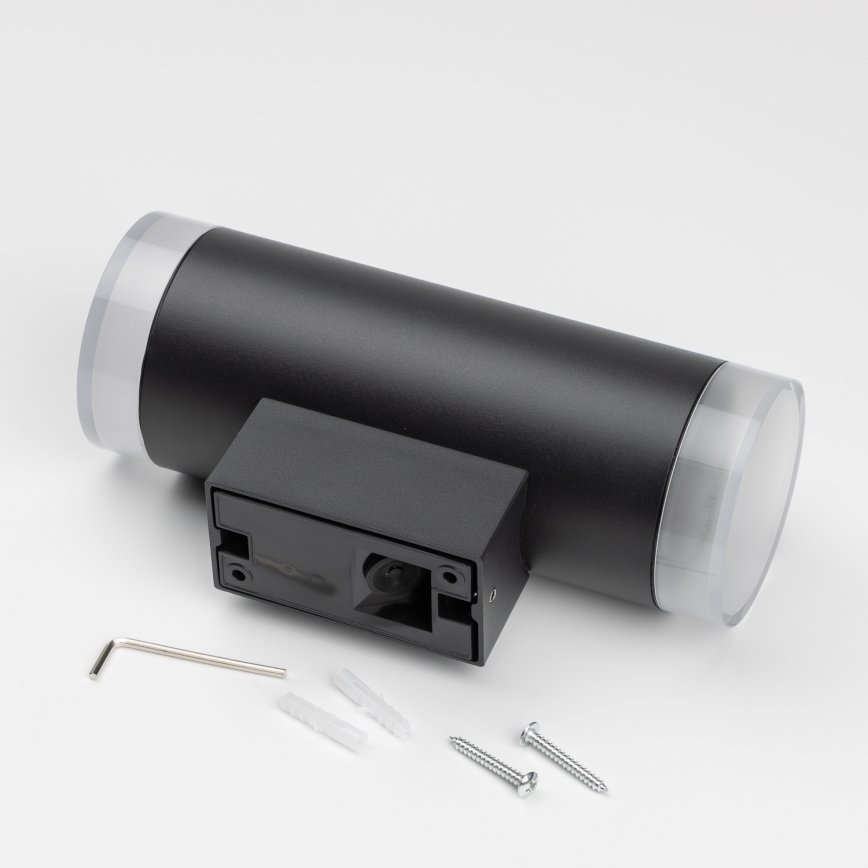 Brilagi - Zunanje zatemnjivo LED RGBW stensko svetilo MATERA 2xGU10/6W/230V 3000K IP54 črna + daljinski upravljalnik