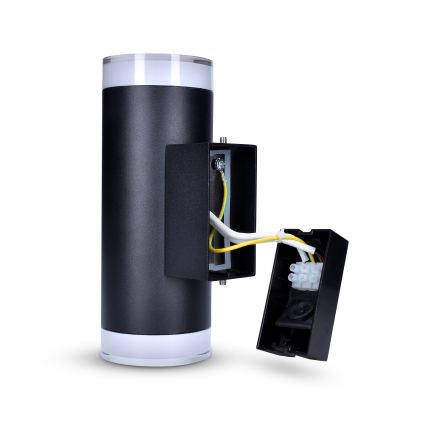 Brilagi - Zunanje zatemnjivo LED RGBW stensko svetilo MATERA 2xGU10/6W/230V 3000K IP54 črna + daljinski upravljalnik