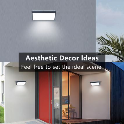 Brilagi - LED RGBW zatemnljivo zunanje stensko svetilo TRIANGLE 1xE27/15W/230V 2700-6500K IP65 antracit