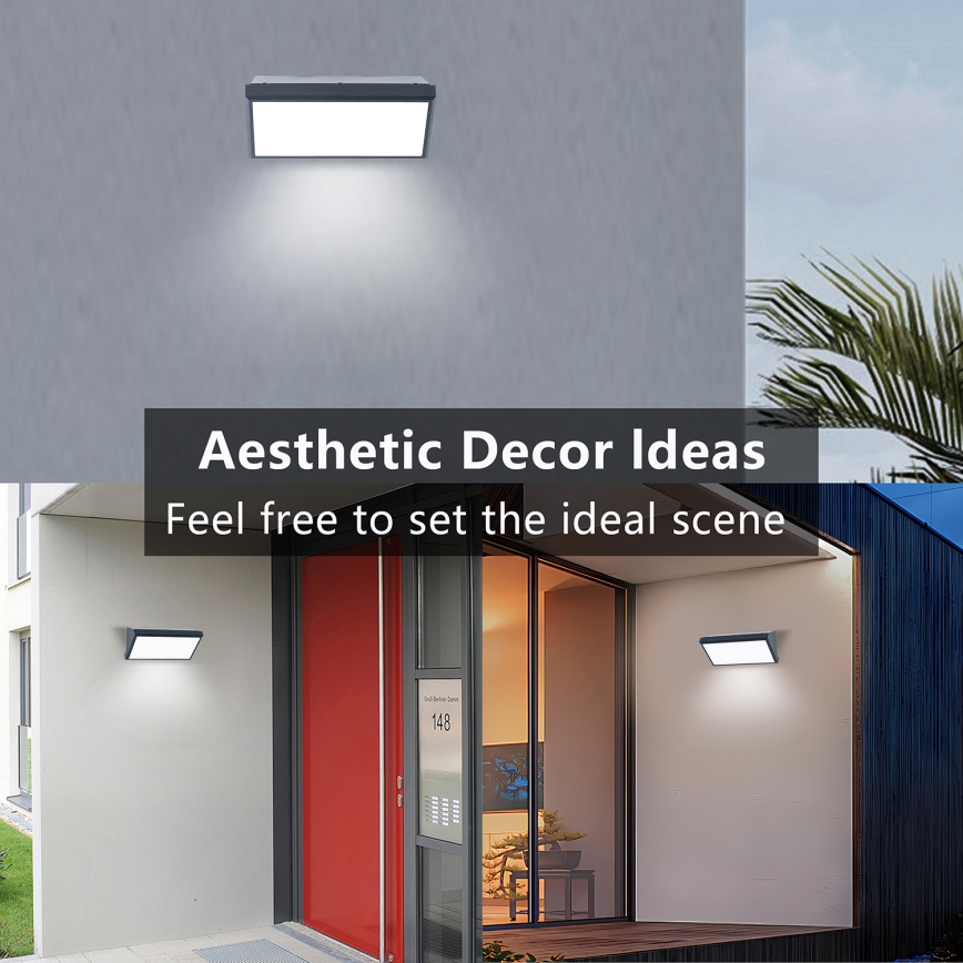 Brilagi - LED RGBW zatemnljivo zunanje stensko svetilo TRIANGLE 1xE27/15W/230V 2700-6500K IP65 antracit