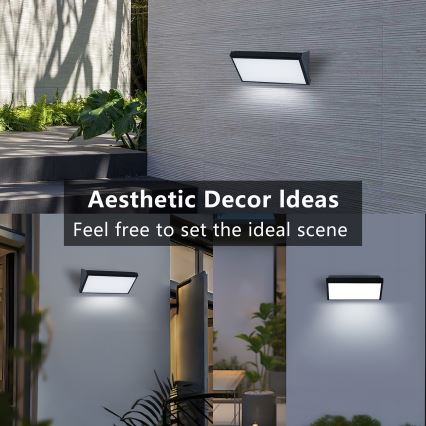 Brilagi - LED RGBW zatemnjiva zunanja stenska svetilka TRIANGLE 1xE27/15W/230V 2700-6500K IP65 črna