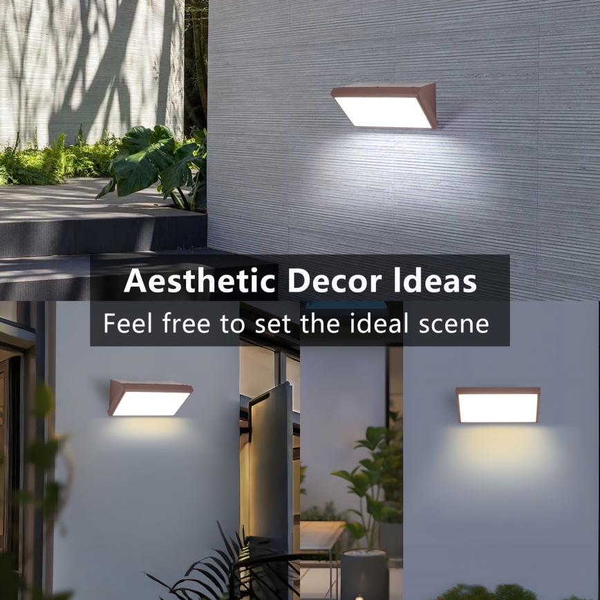 Brilagi - LED RGBW zatemnljivo zunanje stensko svetilo TRIANGLE 1xE27/15W/230V 2700-6500K IP65 rjavo