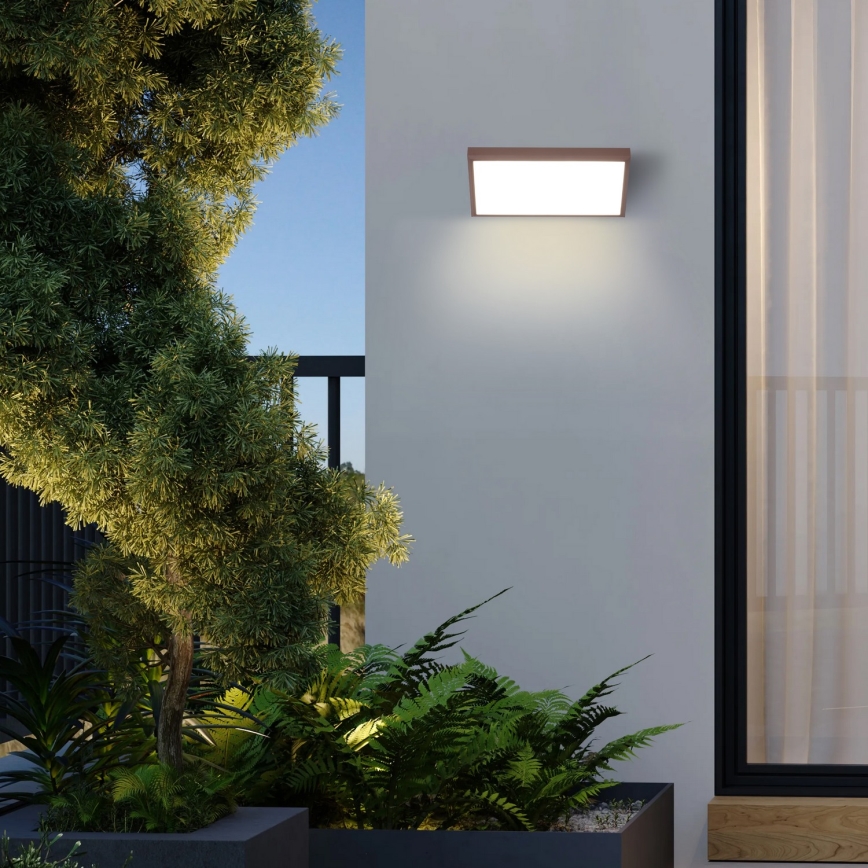 Brilagi - LED RGBW zatemnljivo zunanje stensko svetilo TRIANGLE 1xE27/15W/230V 2700-6500K IP65 rjavo