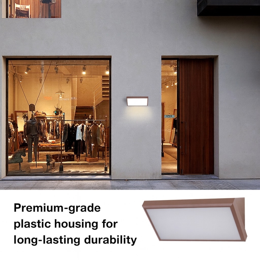 Brilagi - LED RGBW zatemnljivo zunanje stensko svetilo TRIANGLE 1xE27/15W/230V 2700-6500K IP65 rjavo