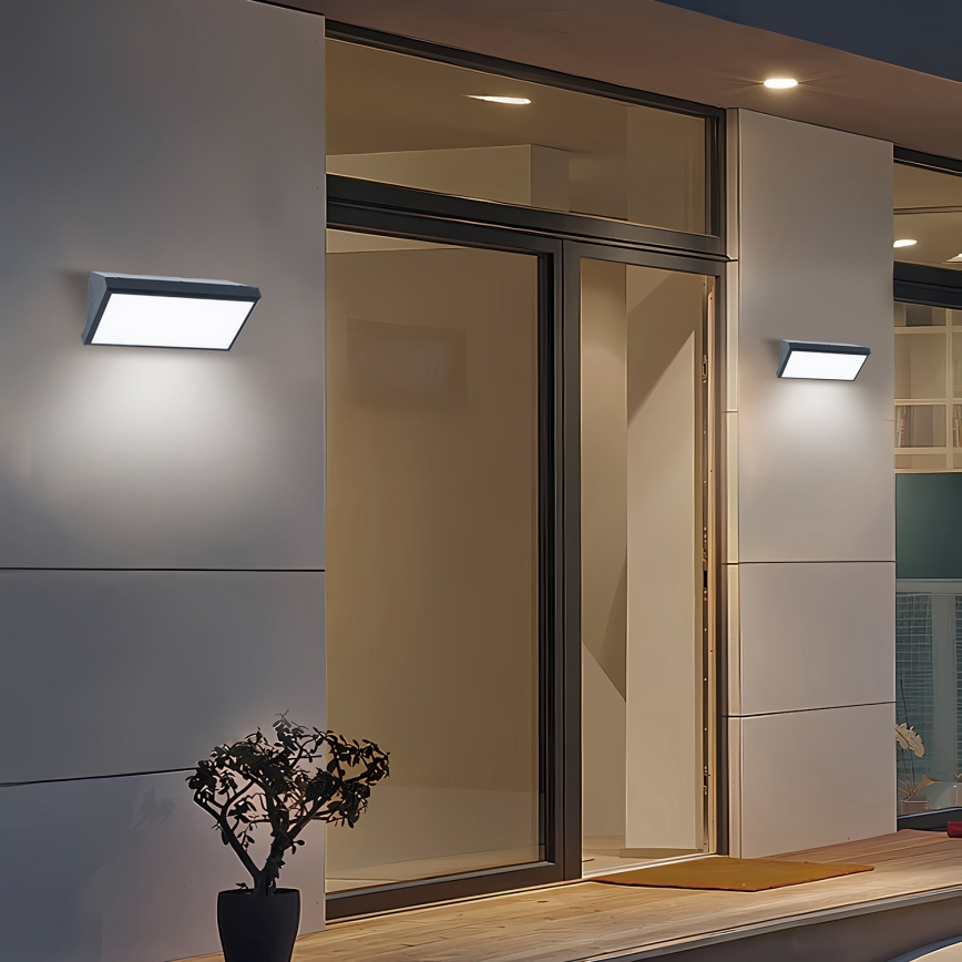 Brilagi - LED RGBW zatemnljivo zunanje stensko svetilo TRIANGLE 1xE27/9W/230V 2700-6500K IP65 antracit