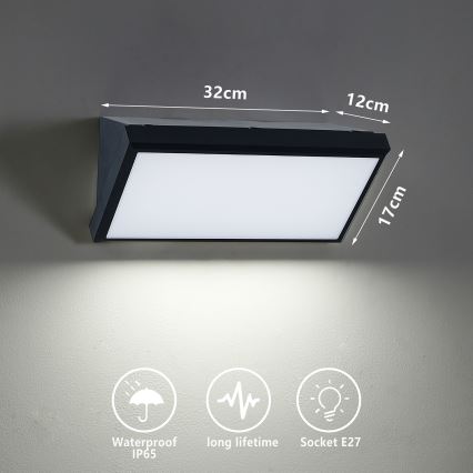 Brilagi - LED RGBW zatemnjiva zunanja stenska svetilka TRIANGLE 1xE27/9W/230V 2700-6500K IP65 črna