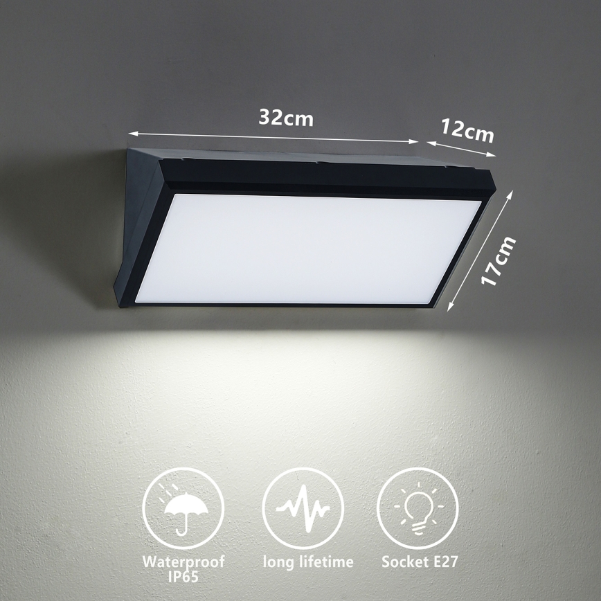 Brilagi - LED RGBW zatemnjiva zunanja stenska svetilka TRIANGLE 1xE27/9W/230V 2700-6500K IP65 črna