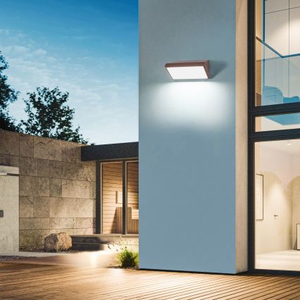 Brilagi - LED RGBW zatemnljivo zunanje stensko svetilo TRIANGLE 1xE27/9W/230V 2700-6500K IP65 rjavo