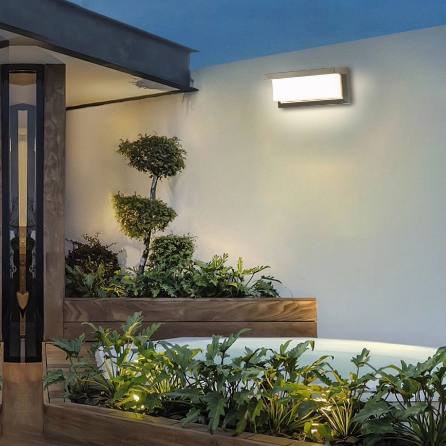 Brilagi - LED RGBW zatemnjiva zunanja stenska svetilka BRICKY 1xE27/15W/230V 2700-6500K IP54 siva