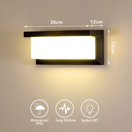 Brilagi - LED RGBW zatemnjivo zunanje stensko svetilo BRICKY 1xE27/9W/230V 2700-6500K IP54 črna