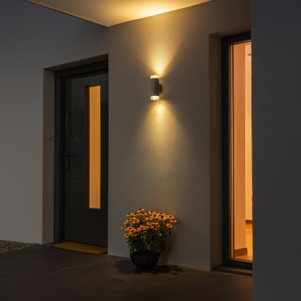 Brilagi - LED RGBW zatemnjivo zunanje stensko svetilo MATERA 2xGU10/4,8W/230V 3000K IP54 siva + daljinski upravljalnik