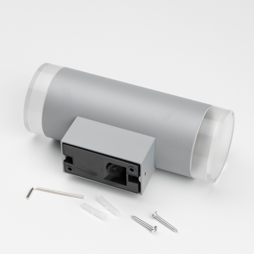 Brilagi - LED RGBW zatemnjivo zunanje stensko svetilo MATERA 2xGU10/4,8W/230V 3000K IP54 siva + daljinski upravljalnik