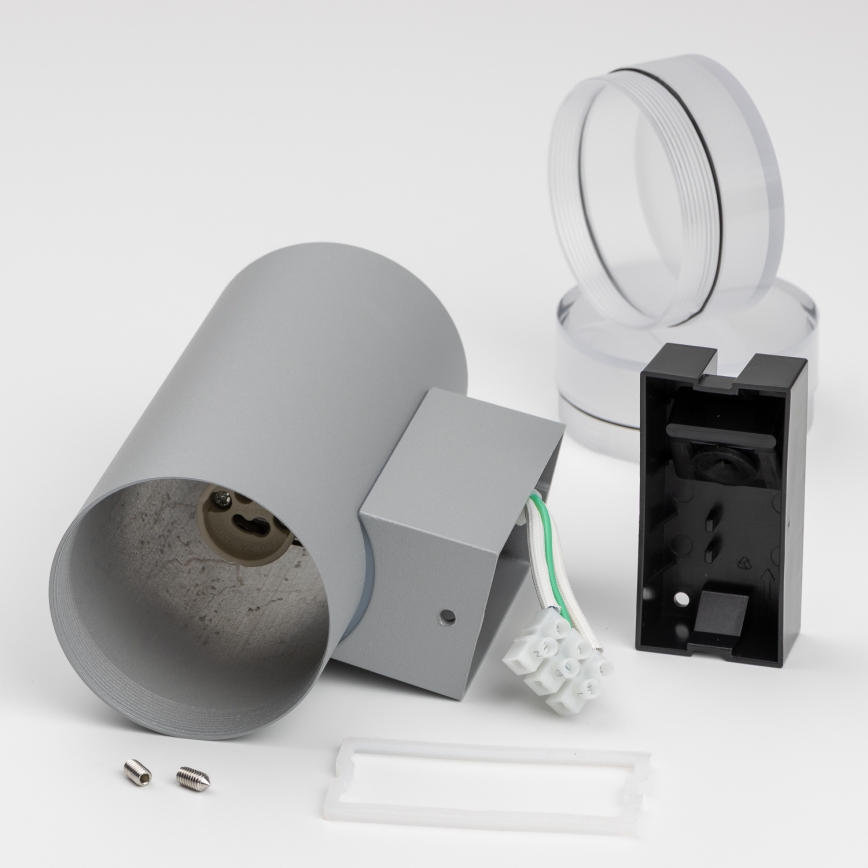 Brilagi - LED RGBW zatemnjivo zunanje stensko svetilo MATERA 2xGU10/4,8W/230V 3000K IP54 siva + daljinski upravljalnik
