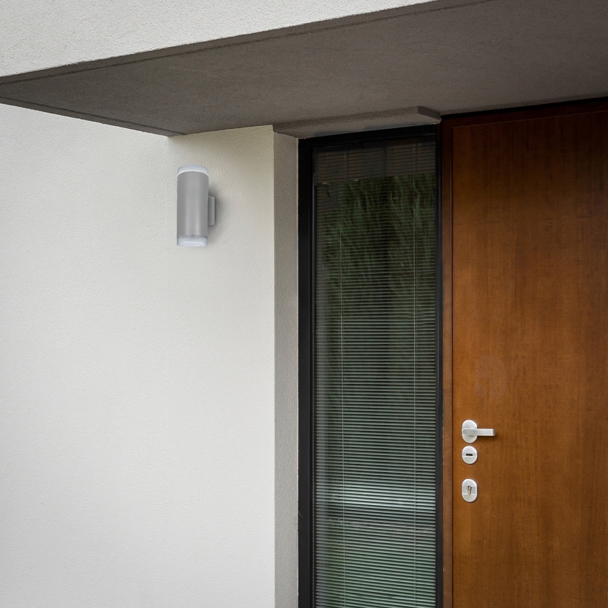 Brilagi - LED RGBW zatemnjivo zunanje stensko svetilo MATERA 2xGU10/4,8W/230V 3000K IP54 siva + daljinski upravljalnik