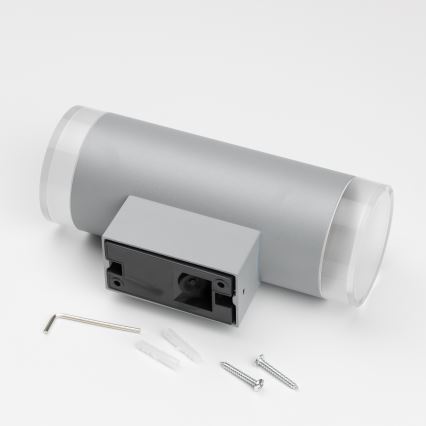 Brilagi - LED RGBW zatemnjivo zunanje stensko svetilo MATERA 2xGU10/6W/230V 3000K IP54 siva + daljinski upravljalnik