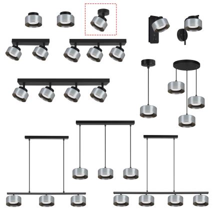 Brilagi - LED Smerna svetilka AURA LUX 1xGX53/30W/230V premer 13 cm črna/zadimljena