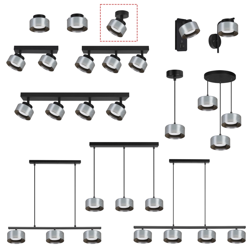 Brilagi - LED Smerna svetilka AURA LUX 1xGX53/30W/230V premer 13 cm črna/zadimljena