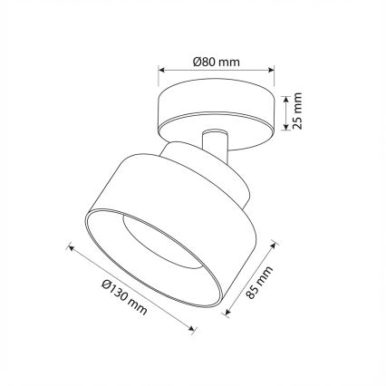 Brilagi - LED Smerna svetilka AURA LUX 1xGX53/30W/230V premer 13 cm črna/zadimljena