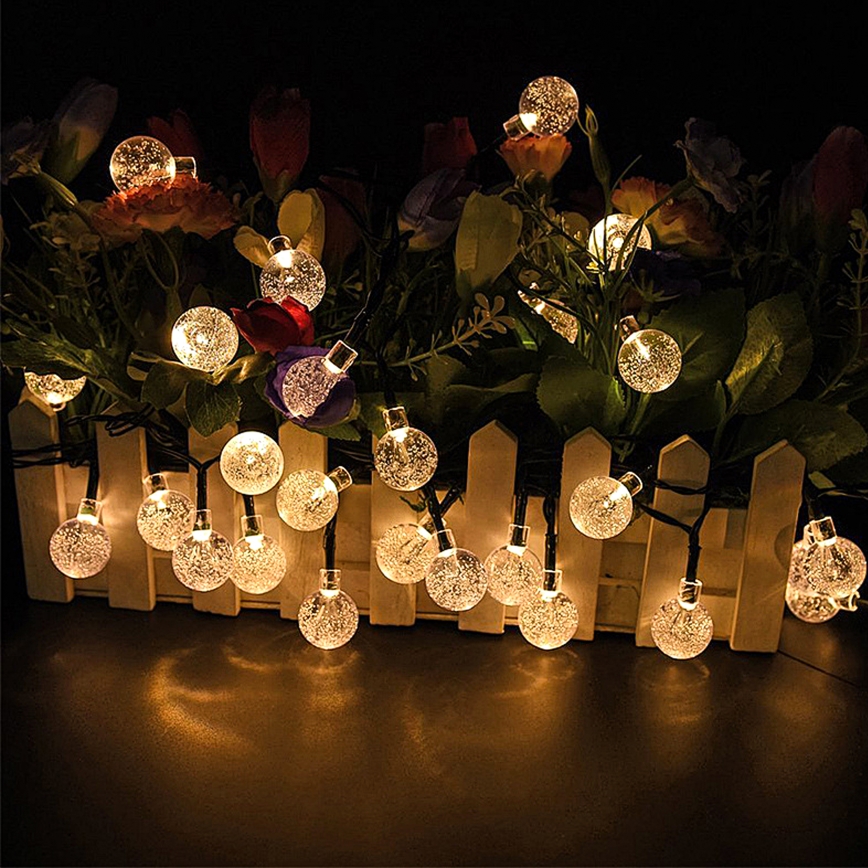 Brilagi - LED Solarna dekorativna veriga BUBBLE 50xLED/8 funkcij 7m IP65 topla bela 600 mAh