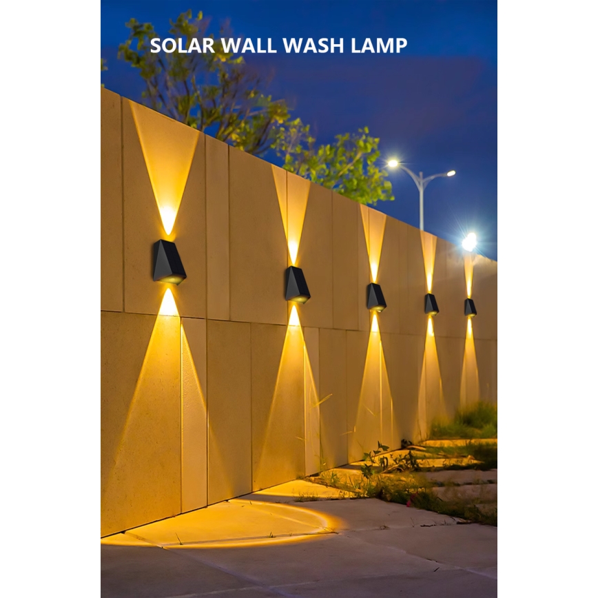 Brilagi - LED Solarna stenska svetilka PYRAMID LED/2W/3,2V 1300 mAh IP54