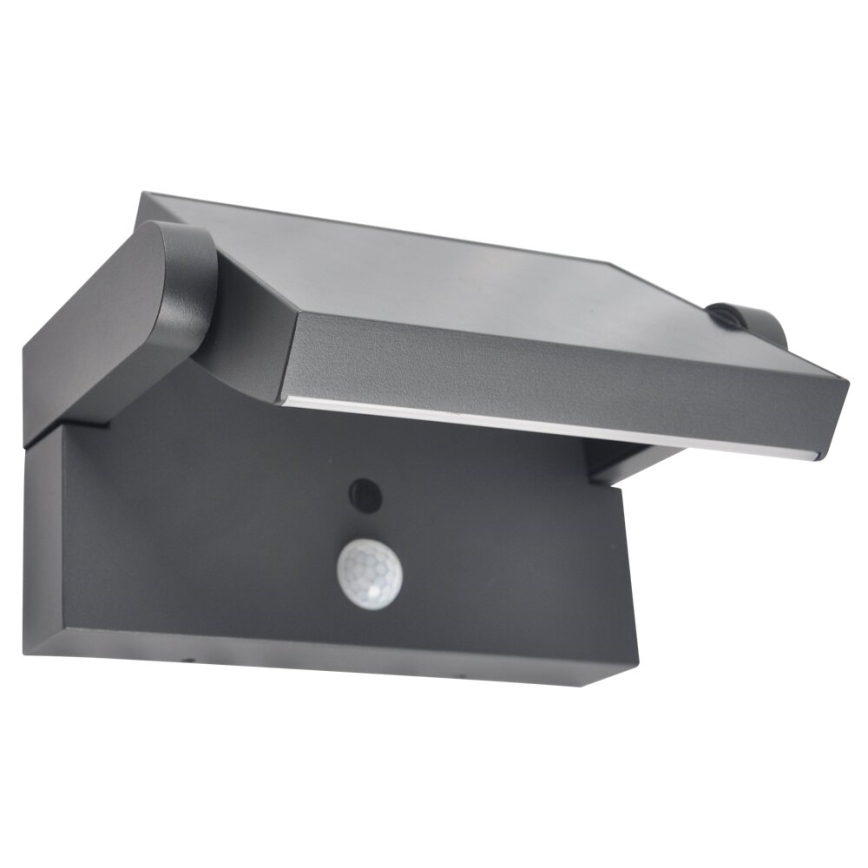 Brilagi - LED Solarna stenska svetilka s senzorjem ANKLE LED/10W/3,7V 3000 mAh 3000K IP65 antracit