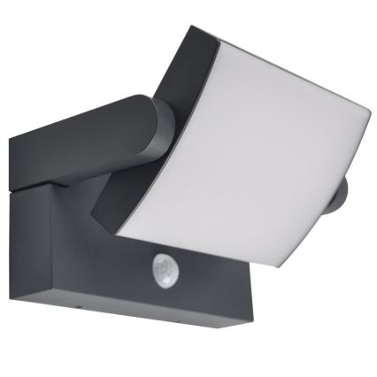 Brilagi - LED Solarna stenska svetilka s senzorjem ANKLE LED/10W/3,7V 3000 mAh 3000K IP65 antracit