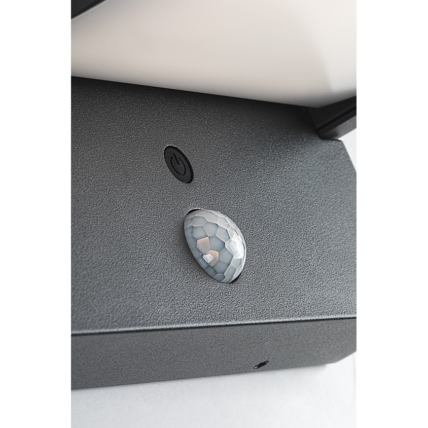 Brilagi - LED Solarna stenska svetilka s senzorjem gibanja in mraka ANKLE LED/10W/3,7V 3000 mAh 3000K IP65 antracit