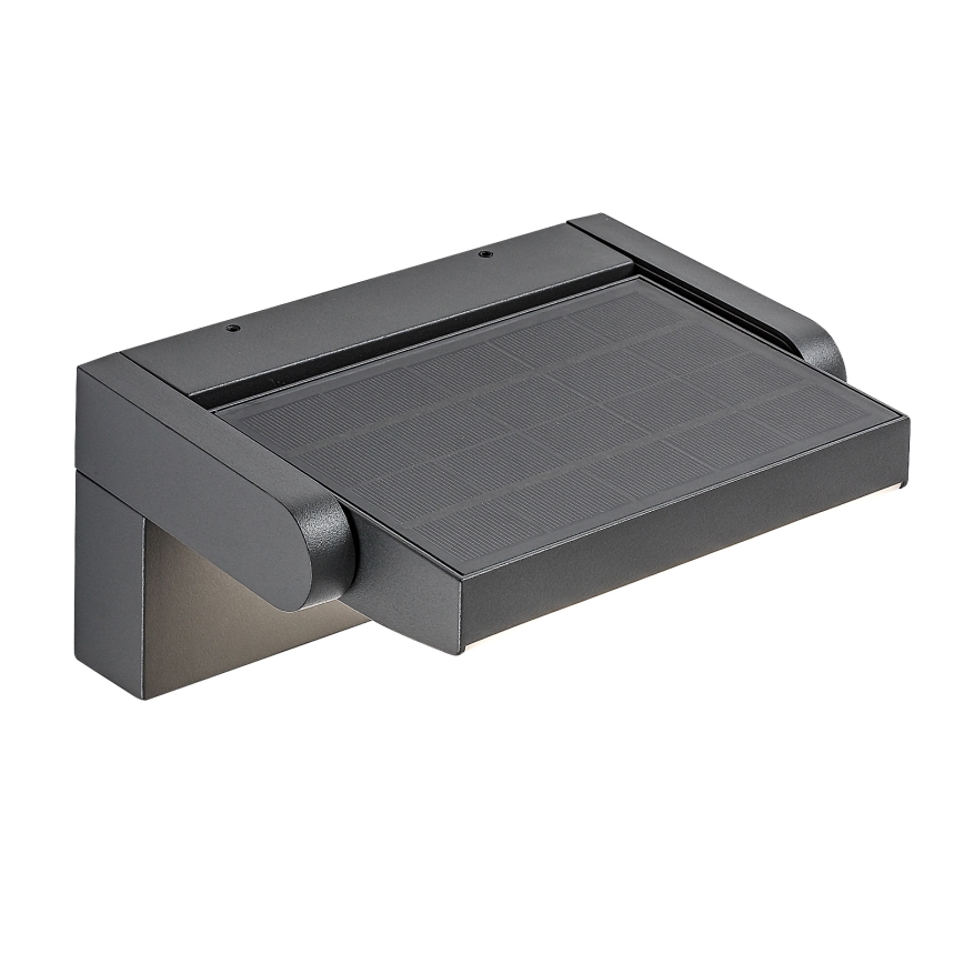 Brilagi - LED Solarna stenska svetilka s senzorjem gibanja in mraka ANKLE LED/10W/3,7V 3000 mAh 4000K IP65 antracit