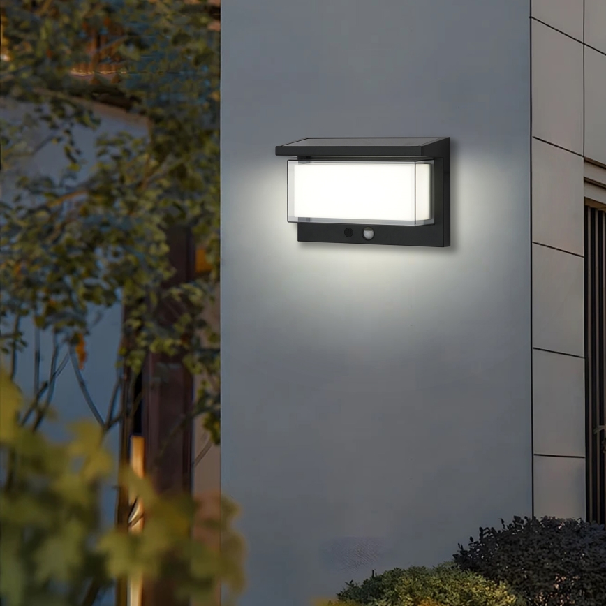 Brilagi - LED Solarna stenska svetilka s senzorjem SONCE LUME LED/10W/3,7V 4000 mAh IP44