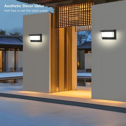 Brilagi - LED Solarna stenska svetilka s senzorjem SONCE LUME LED/10W/3,7V 4000 mAh IP44