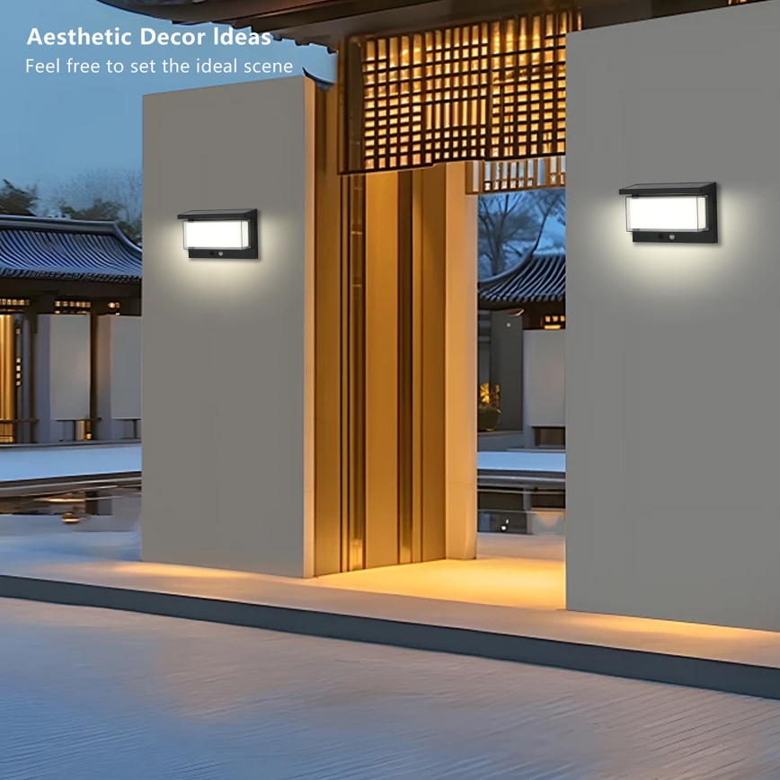 Brilagi - LED Solarna stenska svetilka s senzorjem SONCE LUME LED/10W/3,7V 4000 mAh IP44