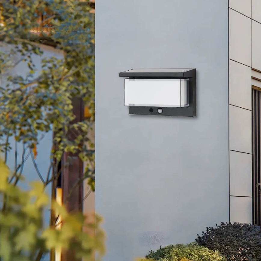 Brilagi - LED Solarna stenska svetilka s senzorjem SONCE LUME LED/10W/3,7V 4000 mAh IP44