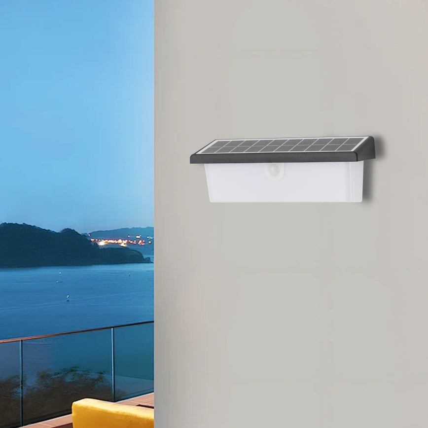 Brilagi - LED Solarna stenska svetilka s senzorjem SONCE RAY LED/6W/3,7V 2200 mAh IP44