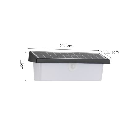 Brilagi - LED Solarna stenska svetilka s senzorjem SONCE RAY LED/6W/3,7V 2200 mAh IP44
