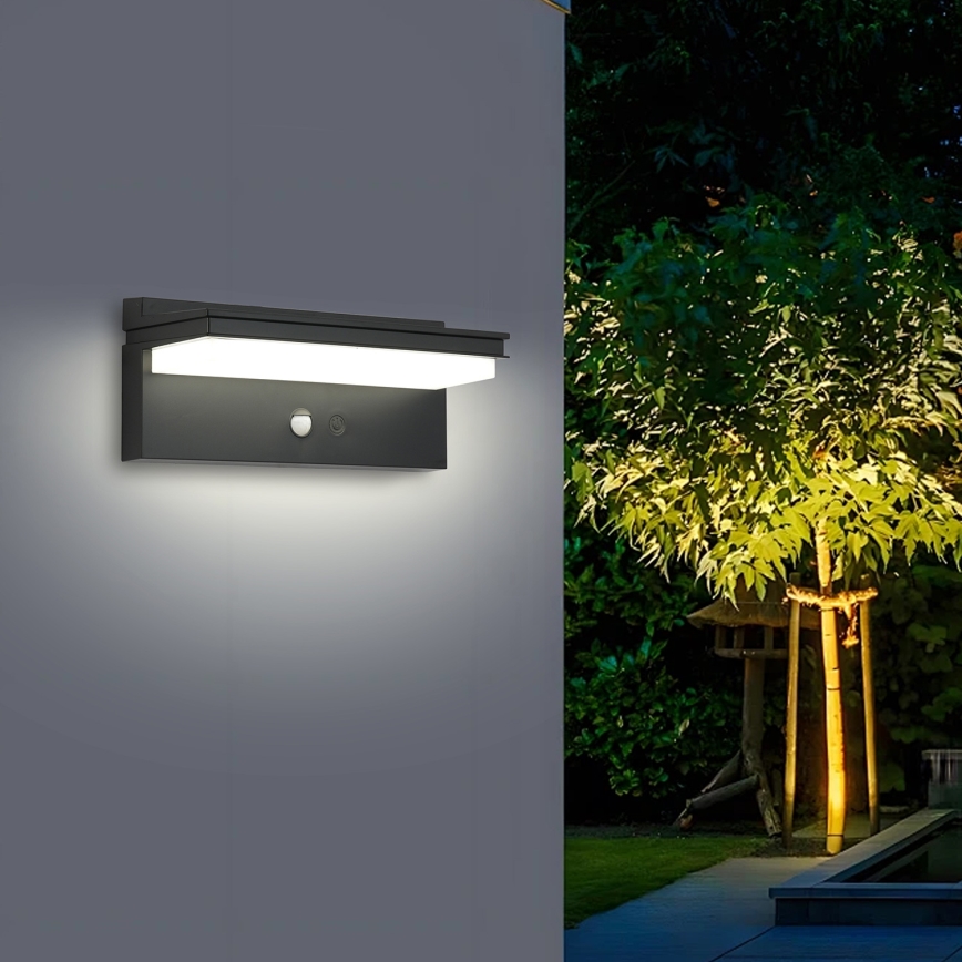 Brilagi - LED Solarna stenska svetilka s senzorjem SONCE SENSE LED/10W/3,7V 4000 mAh IP44
